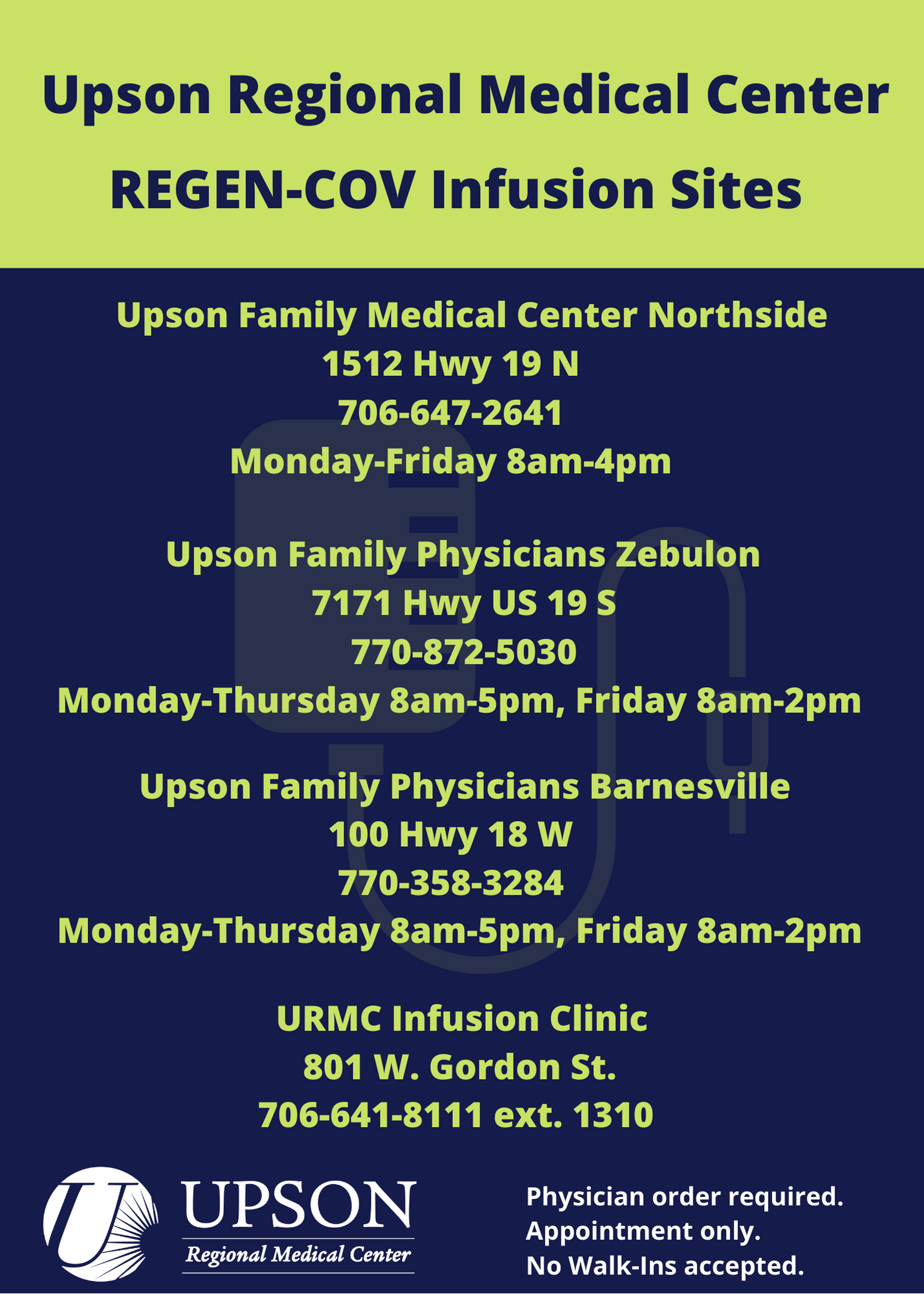 Photo for Upson Regional Medical Center Now Offers REGEN-COV Infusions for COVID Patients