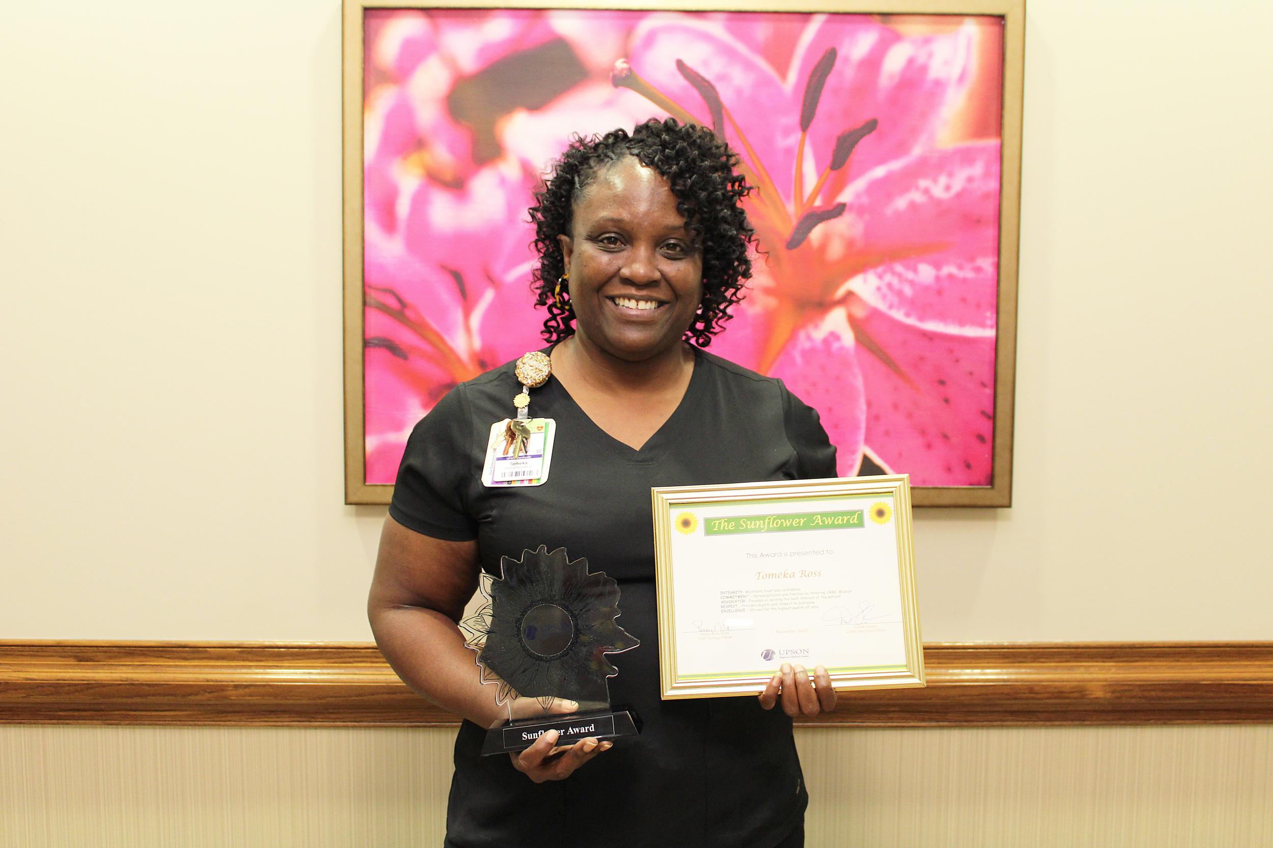 Photo for Upson Regional Medical Center Honors Tomeka Ross with Sunflower Award