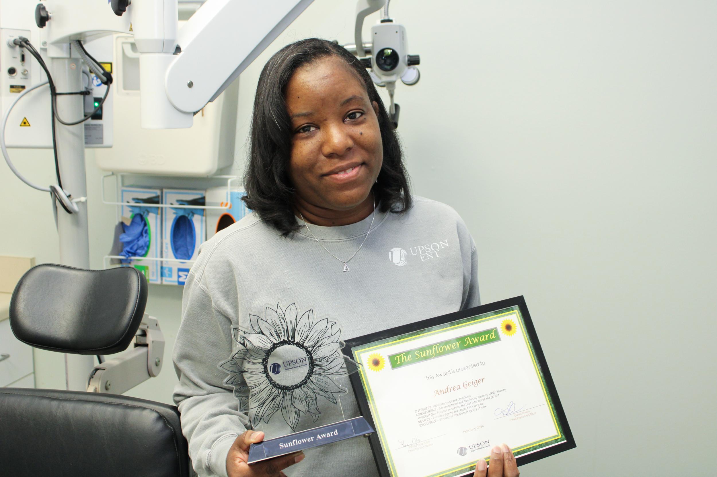 Photo for Upson Regional Medical Center Honors Andrea Geiger with Sunflower Award