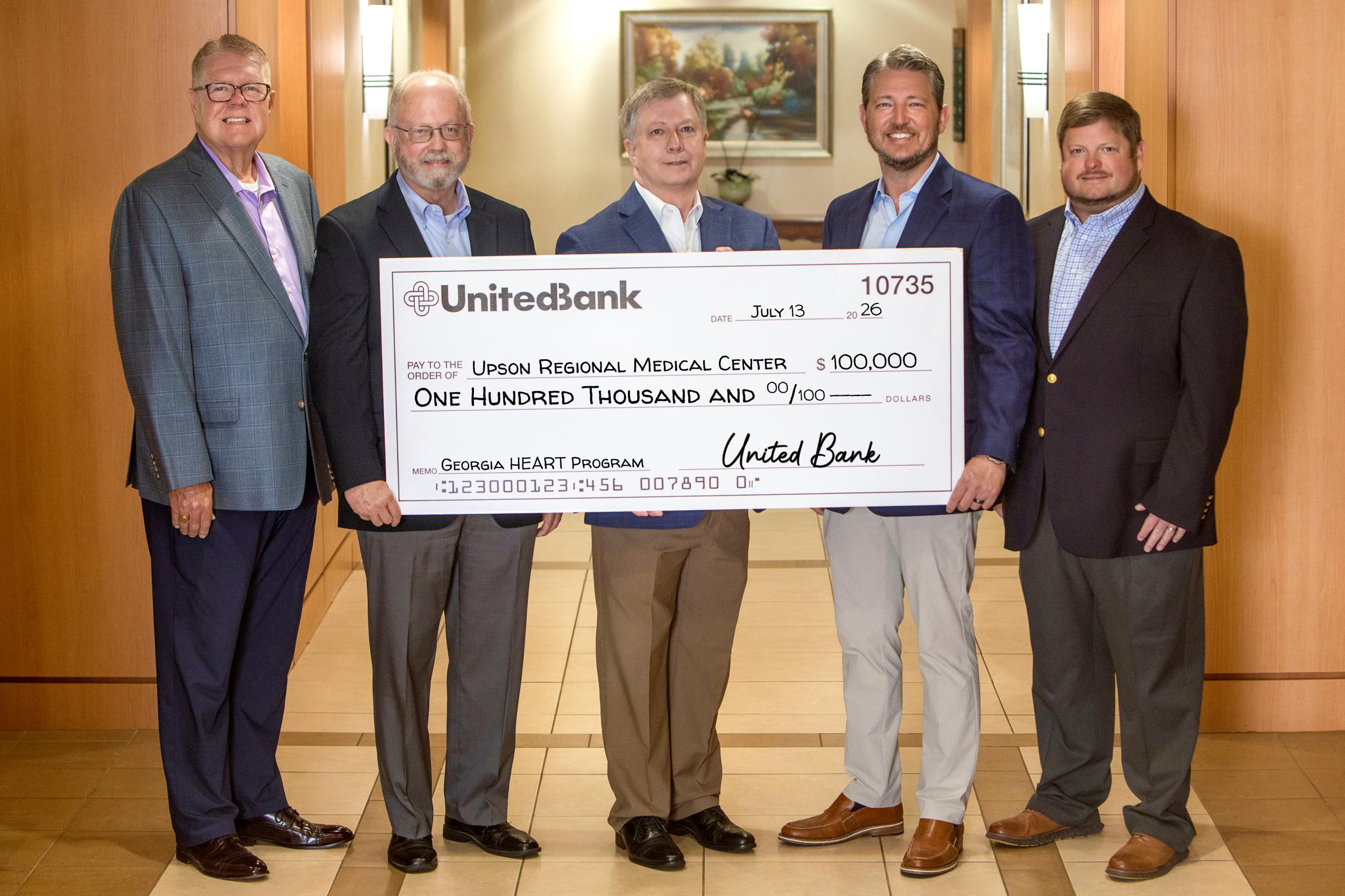 Click to Read United Bank Contributes $100,000 to URMC Through Georgia HEART Program Photo for United Bank Contributes $100,000 to URMC Through Georgia HEART Program